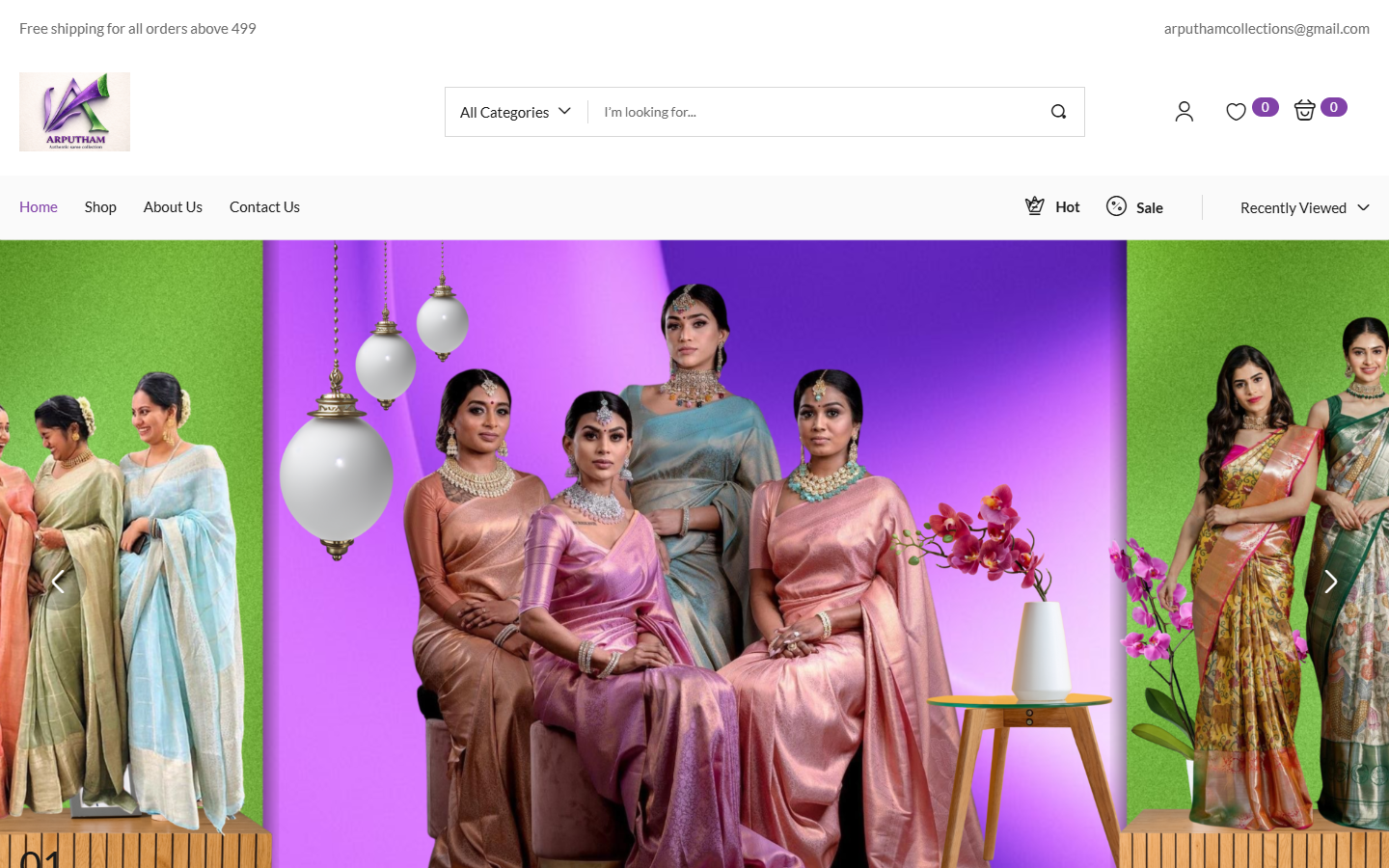 Arputham Sarees website