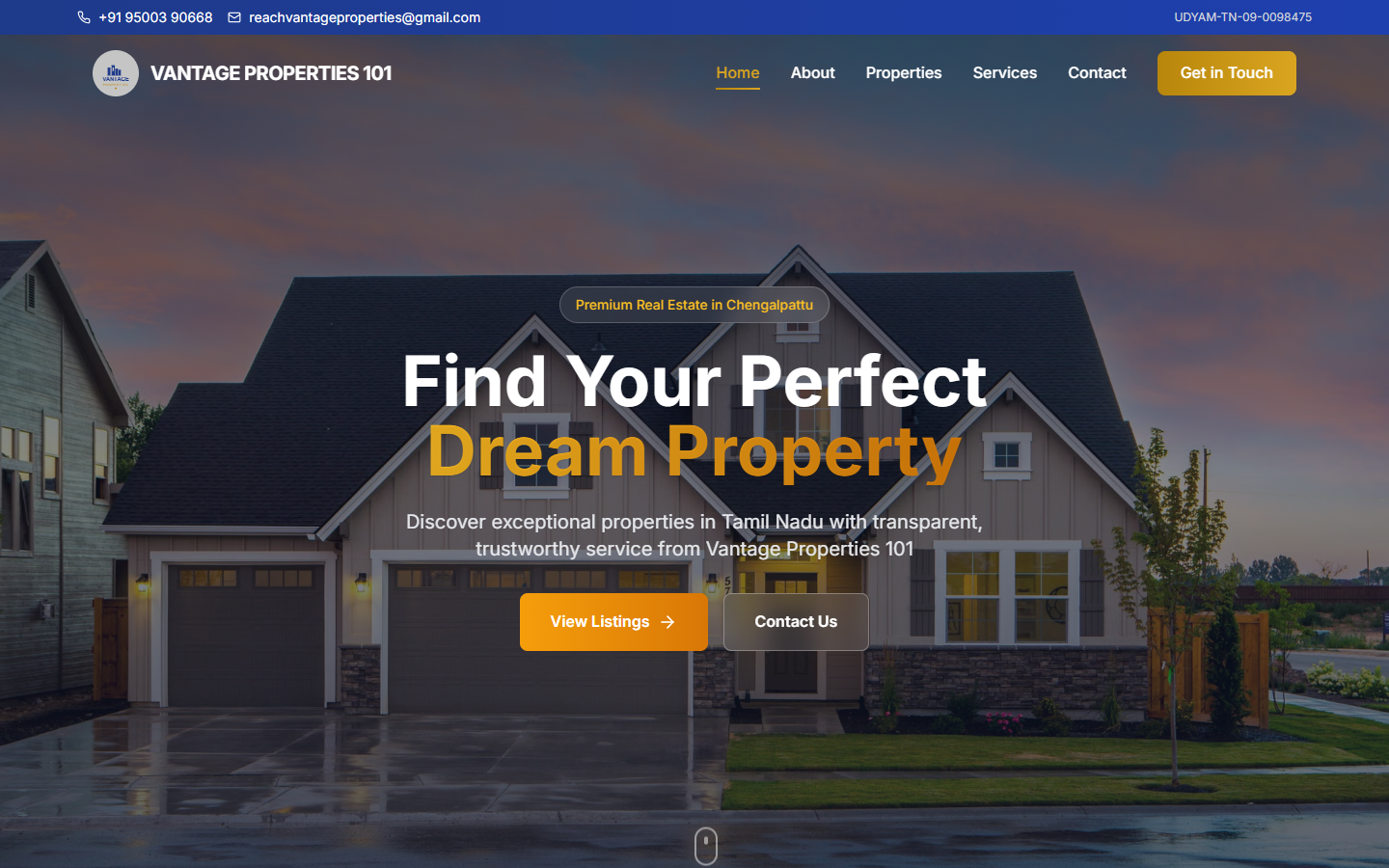 Vantage Properties 101 website