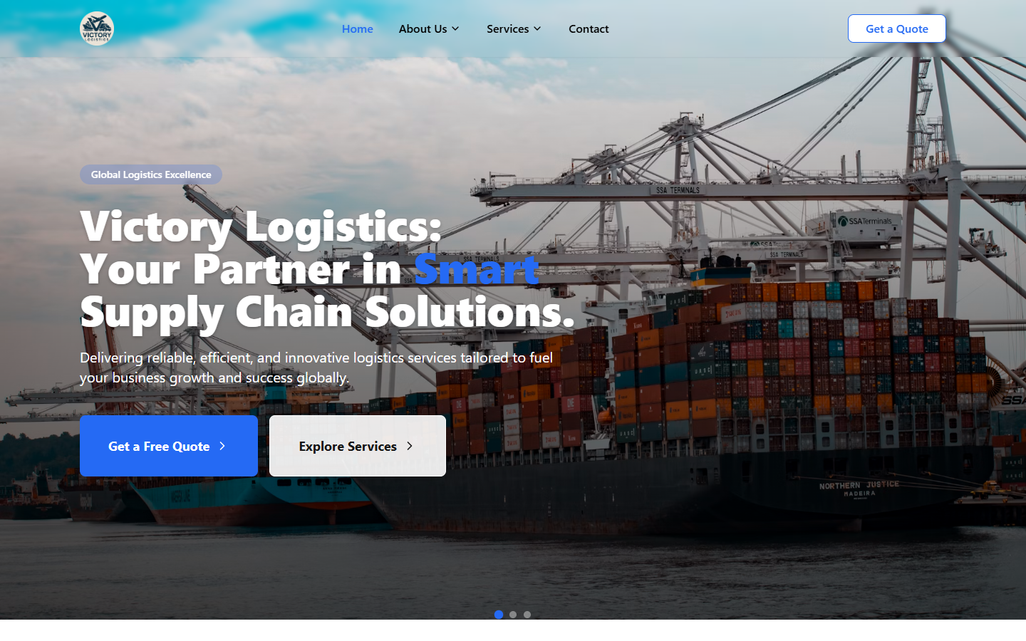 Victory Logistics website